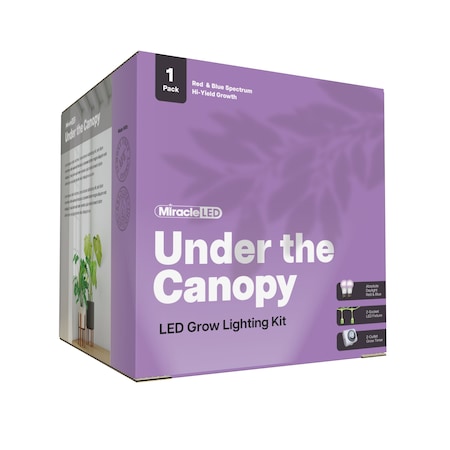 Miracle Led 2-Socket Under the Canopy Red&Blue Spectrum Grow Light Kit - 9W Replace 100W Grow Bulbs w/Timer 801540